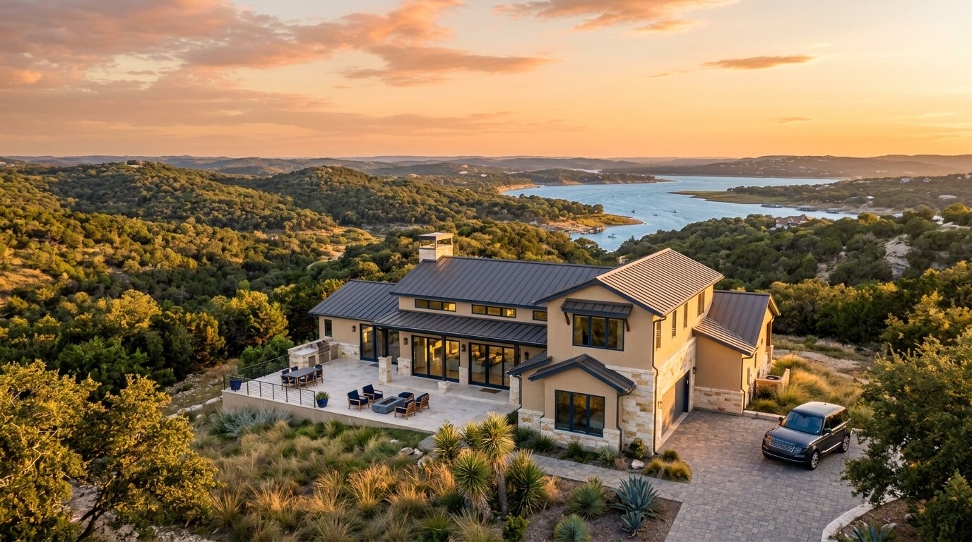 Hill Country home overlooking Lake Travis near Spicewood, Texas