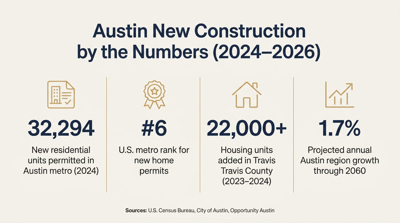 New Construction Homes Near Austin: Key Market Stats (2024–2026)