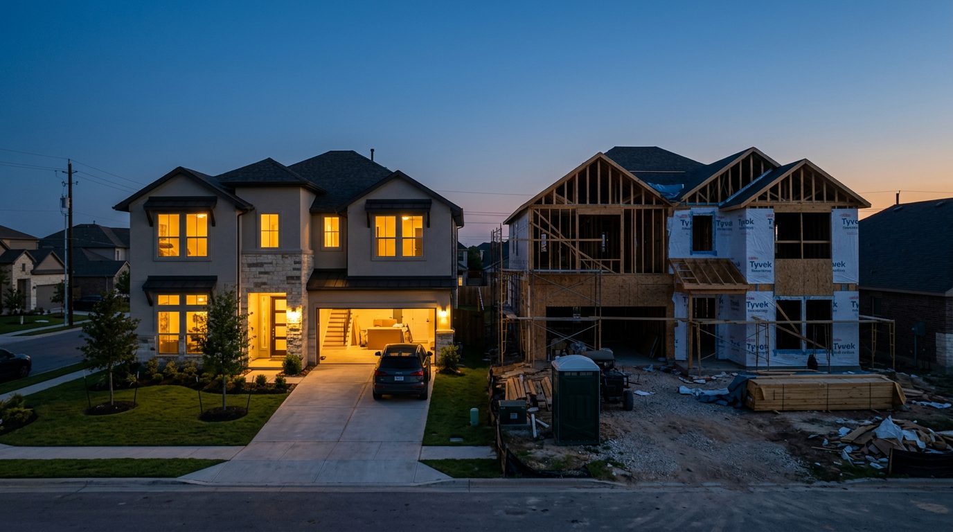 Quick Move-In Home in Austin: Finished Tonight or Framed for Next Year
